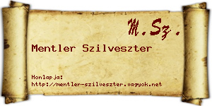 Mentler Szilveszter névjegykártya