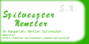 szilveszter mentler business card